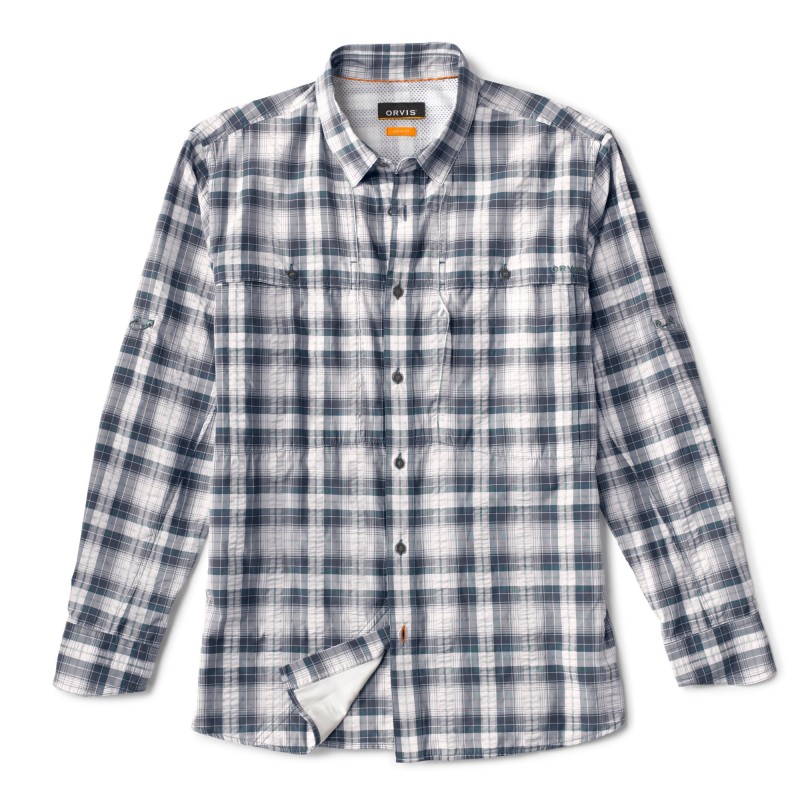 Long-Sleeved Open Air Casting Shirt - CARBON PLAID