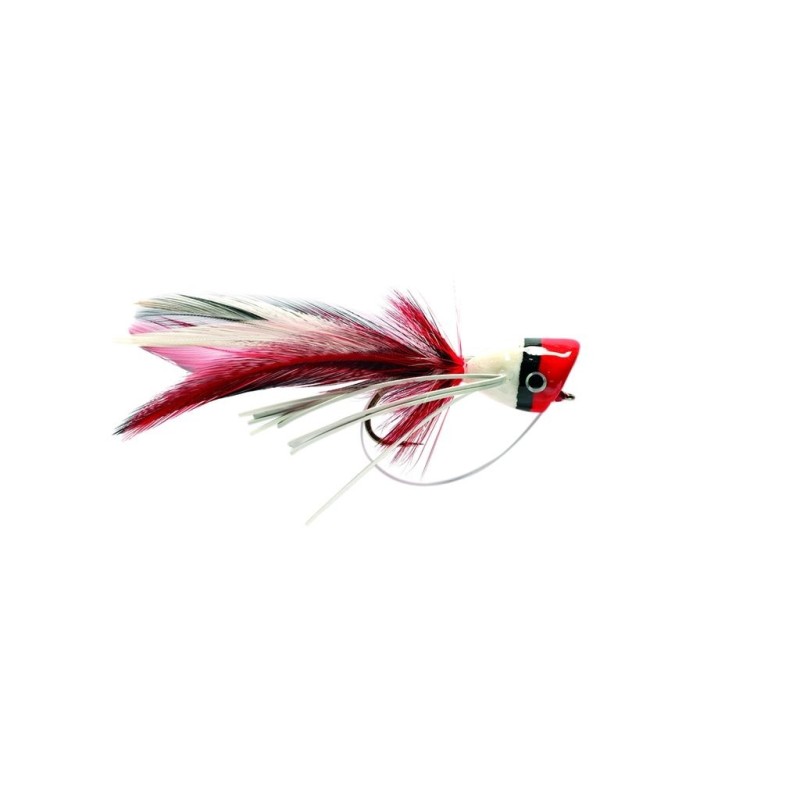 Bass Popper Red & White S6